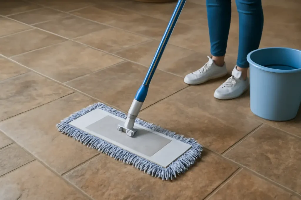 Microvezel dweil voor ruwe en grove vloeren