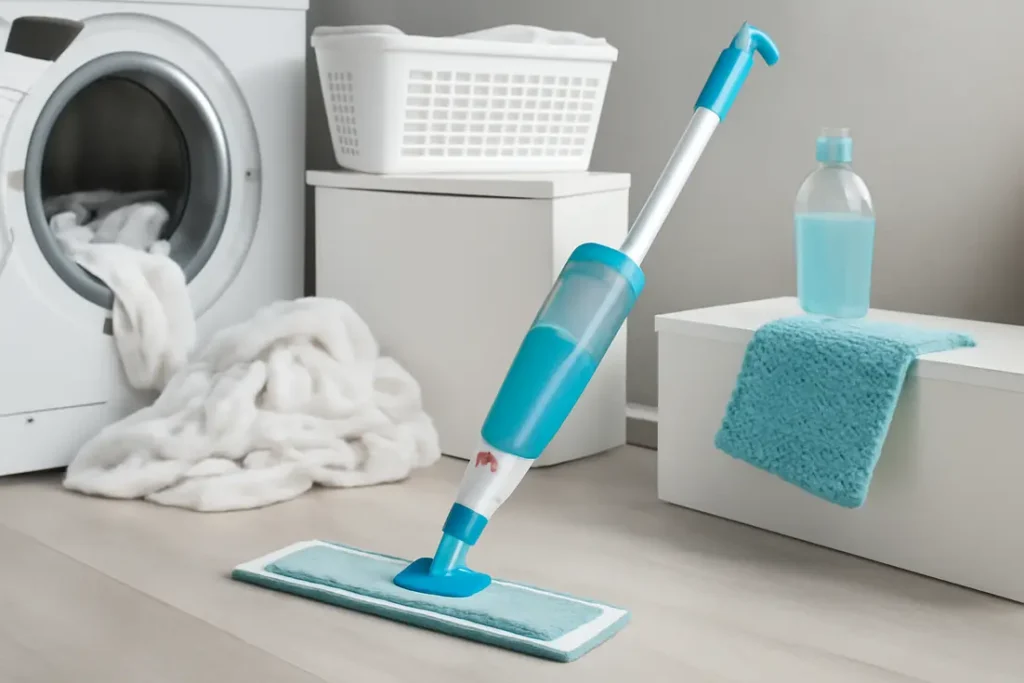 Leifheit dweil in actie voor schoonmaken van vloeren