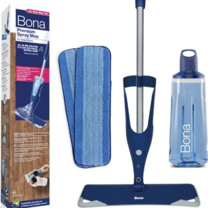 Bona Premium Spray Mop - Alles-in-1 Dweilsysteem - Vloerwisser met Spray - Inclusief Houten Vloer Reiniger & 2 Microvezel Reinigingspads - Dweil - Streeploos - Sneldrogend