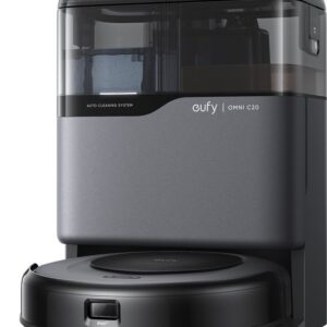 eufy Clean Omni C20 Robotstofzuiger met reinigingsstation - Robot Vacuum - 7.000 Pa Zuigkracht, Ronddraaiende Dweilpads, Met Objectdetectie, 8,5 cm Ultraplat Design, Zwart