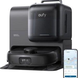 eufy Omni E28 DuoSpiral – Slimme Robotstofzuiger & Dweil met 20.000 Pa Turbozuigkracht, HydroJet™ Systeem, CornerRover™ Hoekreiniging én FlexiOne™ Draagbare Dieptereiniger, Alles-in-één Station